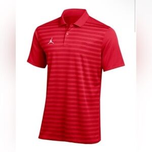 JORDAN DRI-FIT VICTORY COACHES POLO UNIVERSITY RED/GYM RED/WHITE NWT